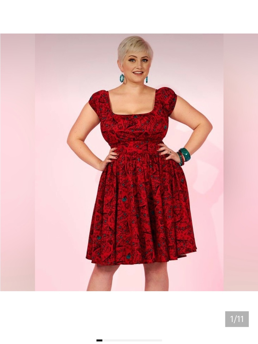 Pinup Couture Spanish Fans Peasant dress